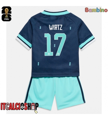 Germania Florian Wirtz #17 Seconda Maglia Bambino Mondiali 2026 Manica Corta (+ Pantaloni corti)